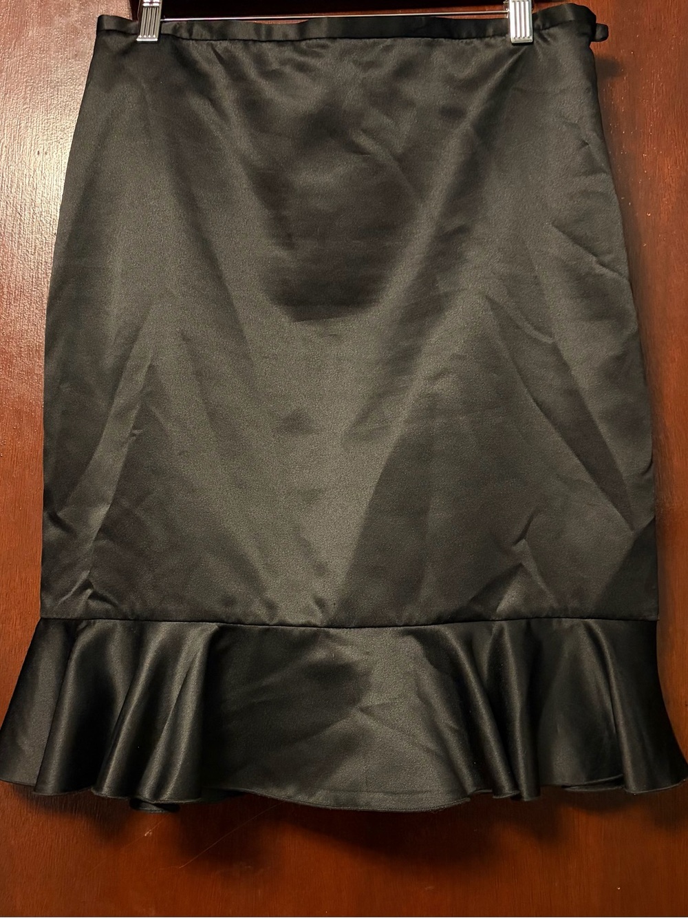 JS Collections Black Pencil Skirt with Ruffle Hem